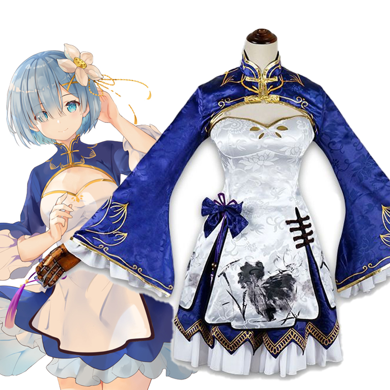 Rem ram cosplay cheongsam anim - South Korea Lifestyle avaliação e preço
